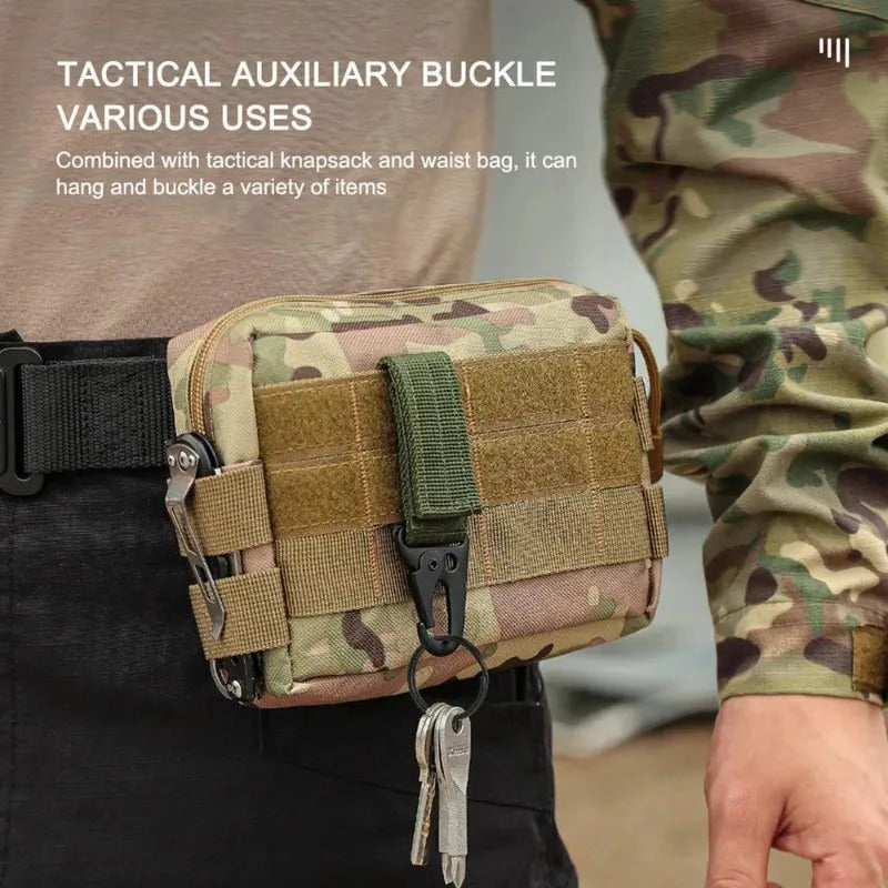 3 x TACTICAL CARABINER CLIPS NYLON WEBBING KEY HOOK MOLLE BACKPACK BELT EDC