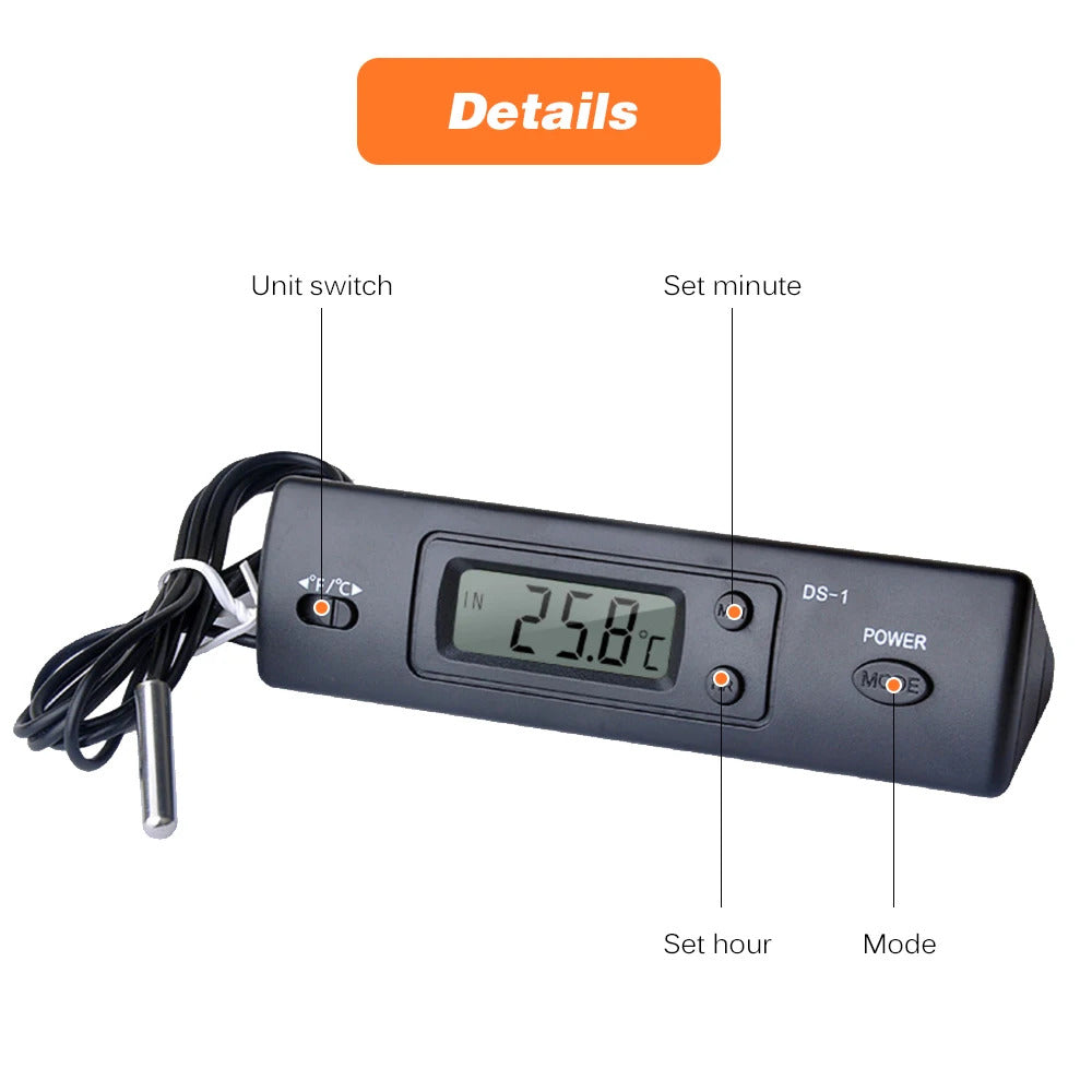 MINI DIGITAL THERMOMETER INDOOR & OUTDOOR PROBE