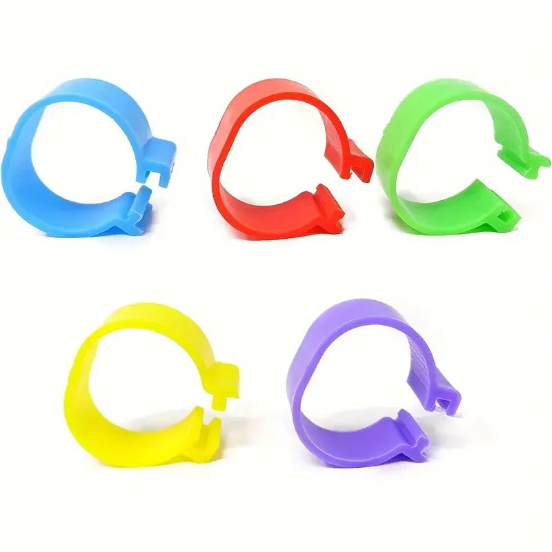 100 x BIRD LEG TAGS 5 COLOURS