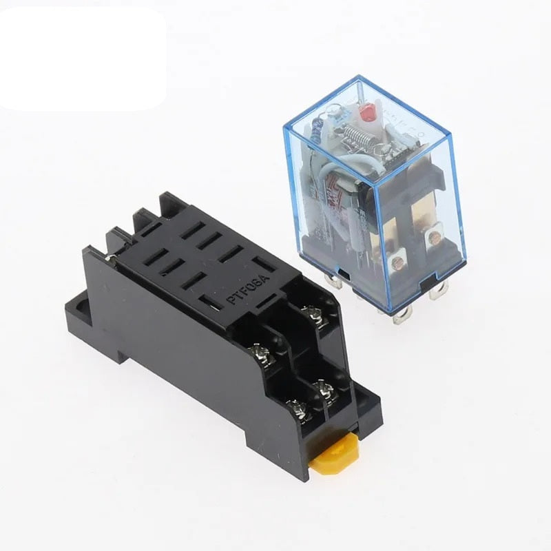12V 24V 240V DC AC 10A 8PIN COIL POWER RELAY & SOCKET BASE DPDT