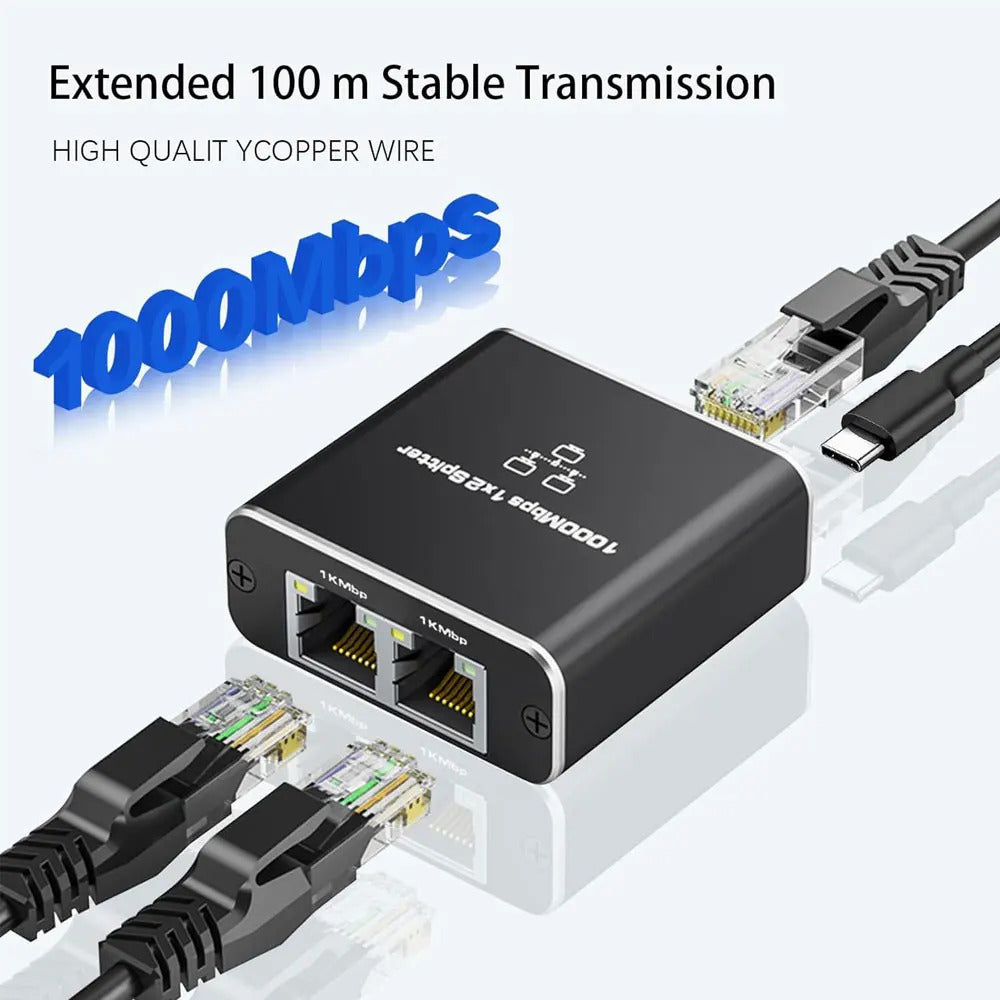 2 WAY RJ45 SPLITTER SWITCH 1000MBPS