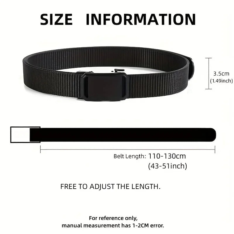 MEN'S CANVAS BELT 120CM TACTICAL MILITARY CASUAL AUTOMATIC BUCKLE WORK OUTDOOR
