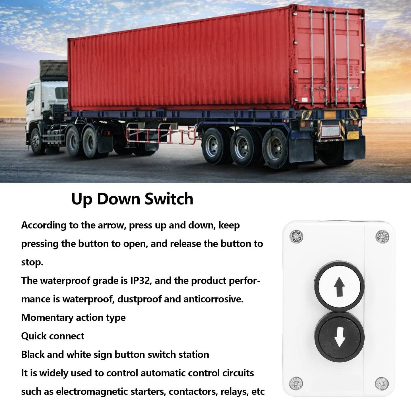 PUSH BUTTON STATION BOX - UP & DOWN MOMENTARY SWITCH