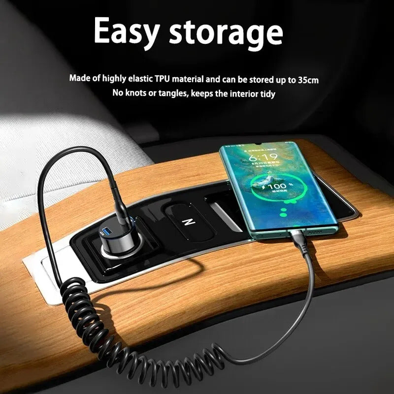 USB TYPE A - C OR C - C SPRING WIRE CHARGER 1M