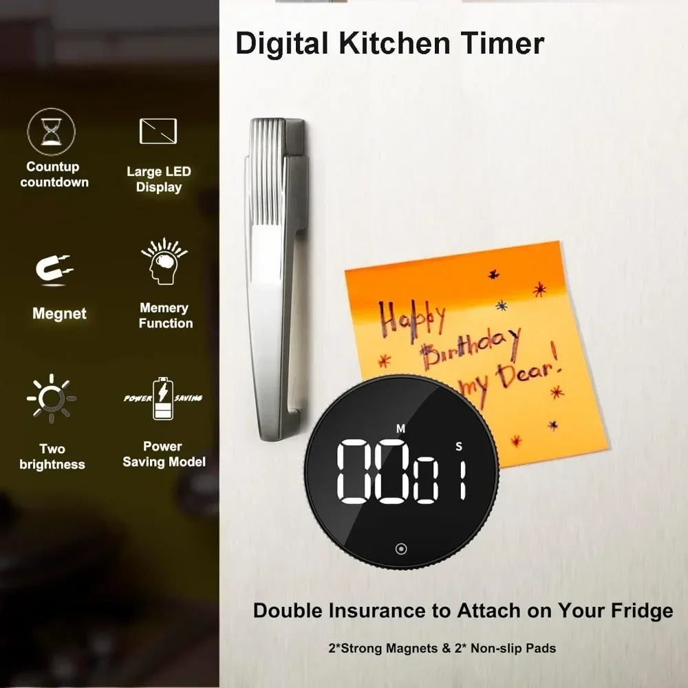 ROTATING BEZLE MAGNETIC DIGITAL TIMER 8cm