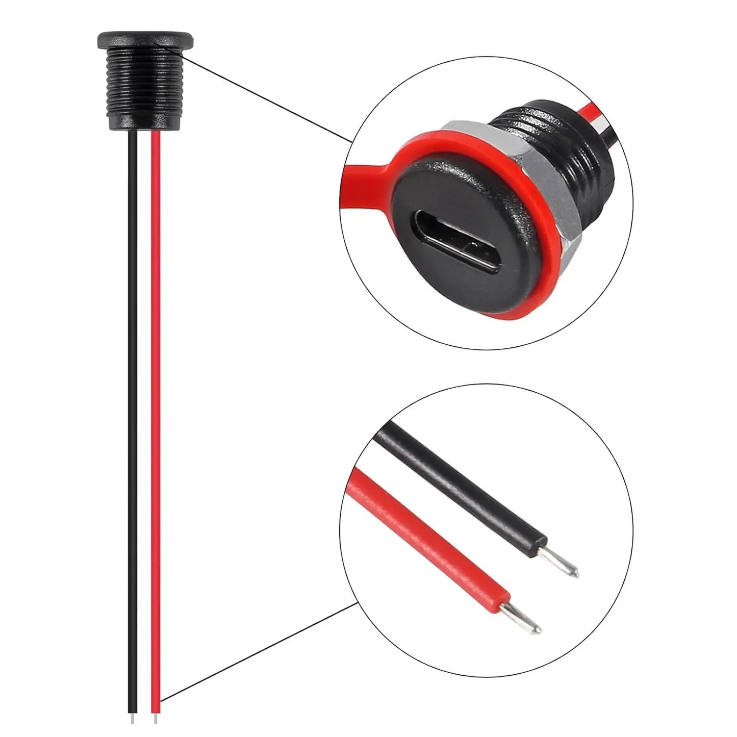 8 x 2 PIN TYPE C FEMALE WATERPROOF CONNECTORS PRE WIRED