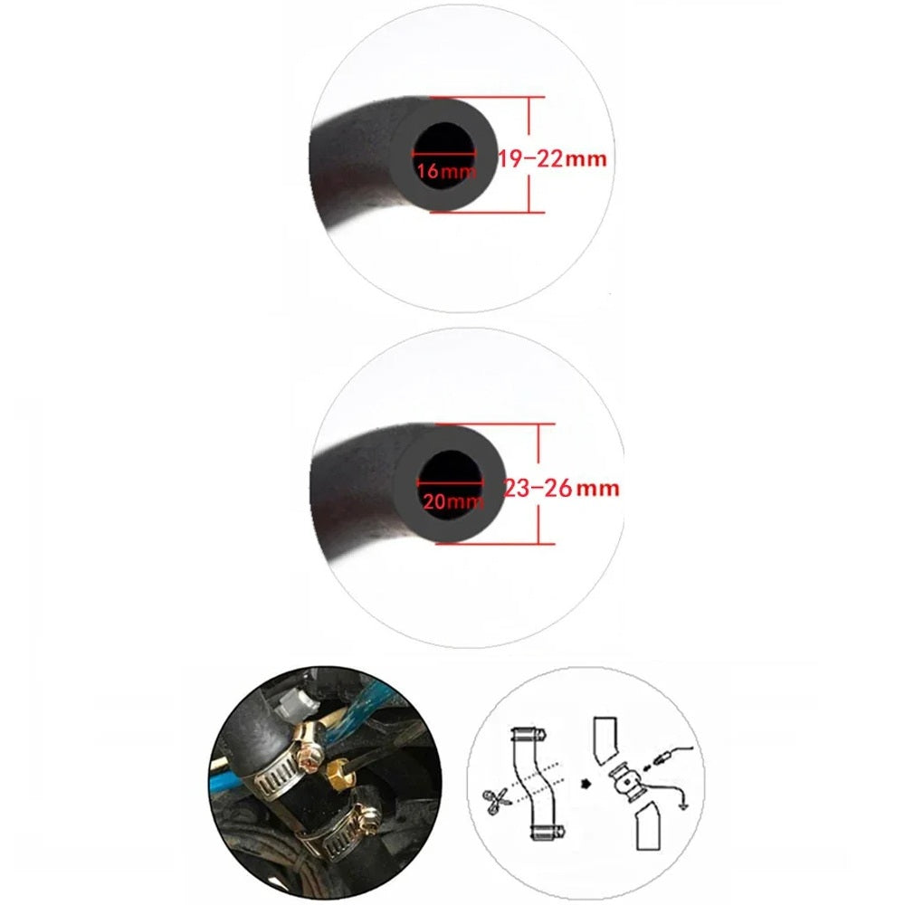 MOTORCYCLE WATER TEMPERATURE MINI METER BLUE SCREEN 16mm & 20mm