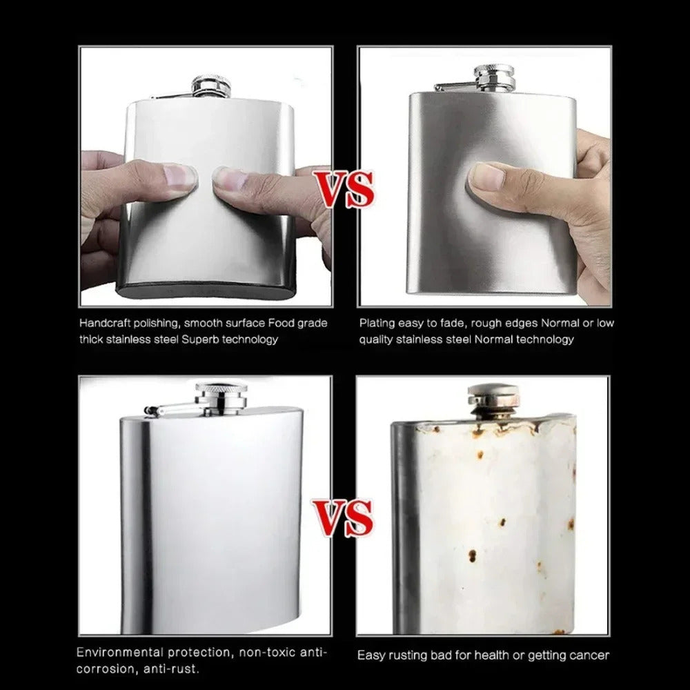 STAINLESS STEEL HIP FLASK 4oz 7oz 10oz