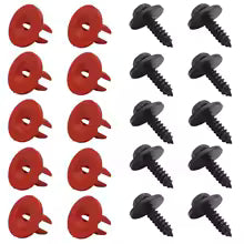 20PC FORD VOLVO UNDERTRAY SCREWS & PLASTIC GROMMETS 10MM X 8MM FASTENERS