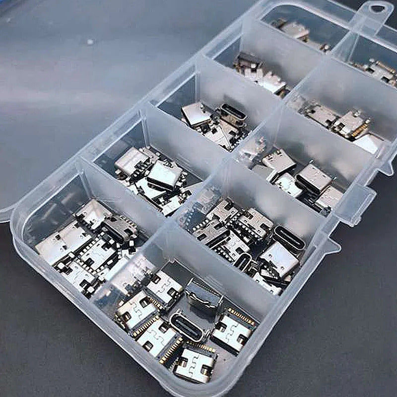 100 x TYPE C USB CHARGING DOCK CONNECTORS PCB MIX 10 TYPES