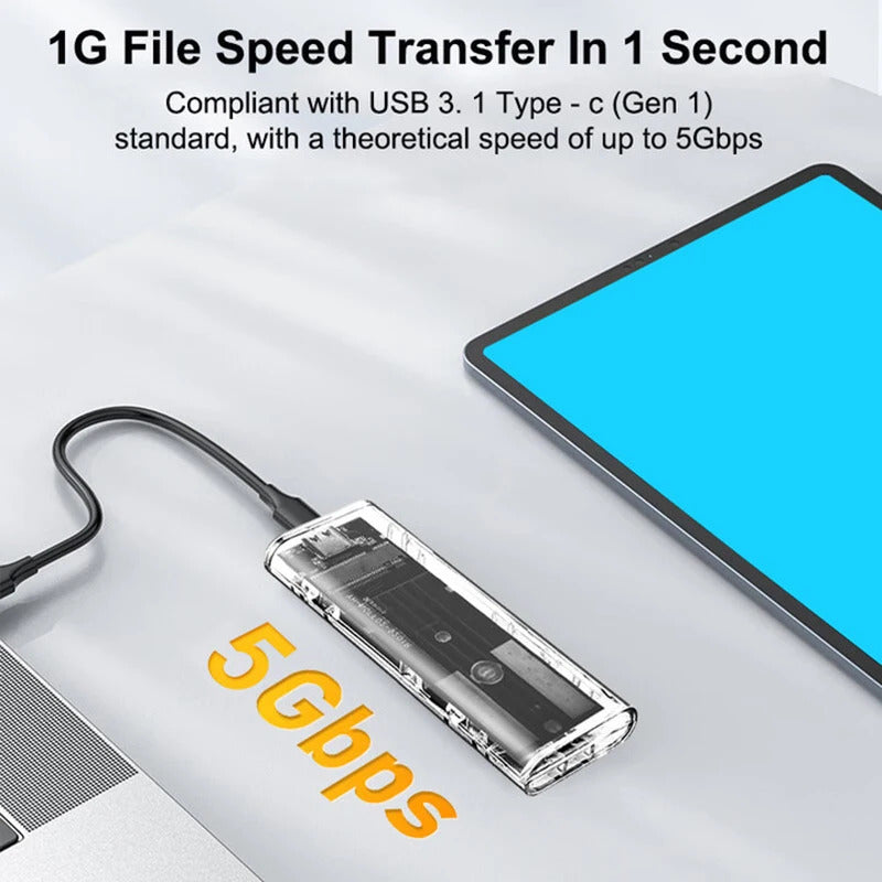 PORTABLE M.2 SSD ENCLOSURE CASE NGFF SATA USB HARD DRIVE