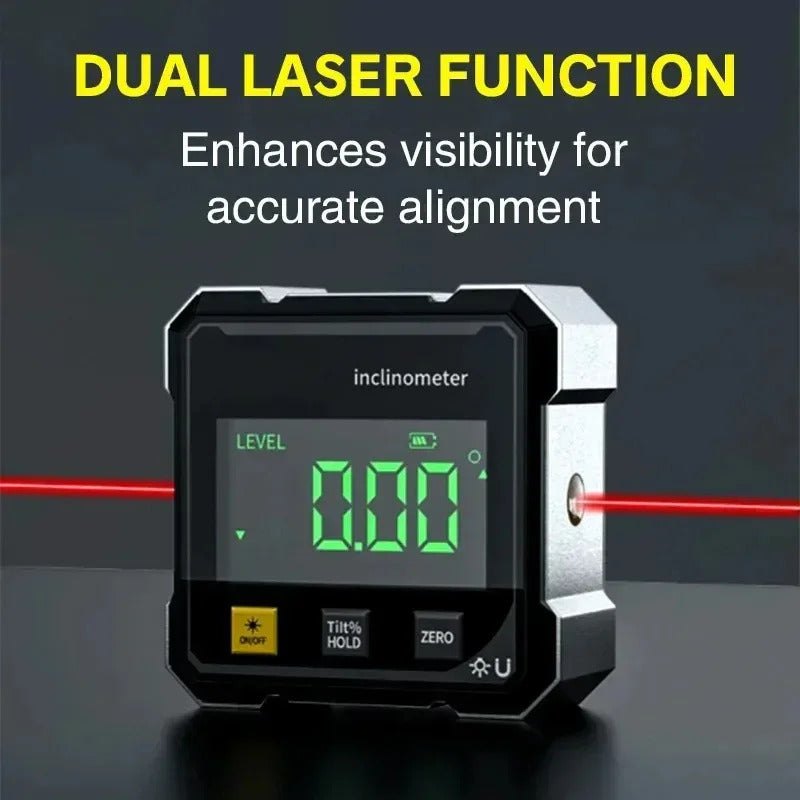 MAGNETIC DIGITAL ANGLE GAUGE - DUAL LASER PROJECTION