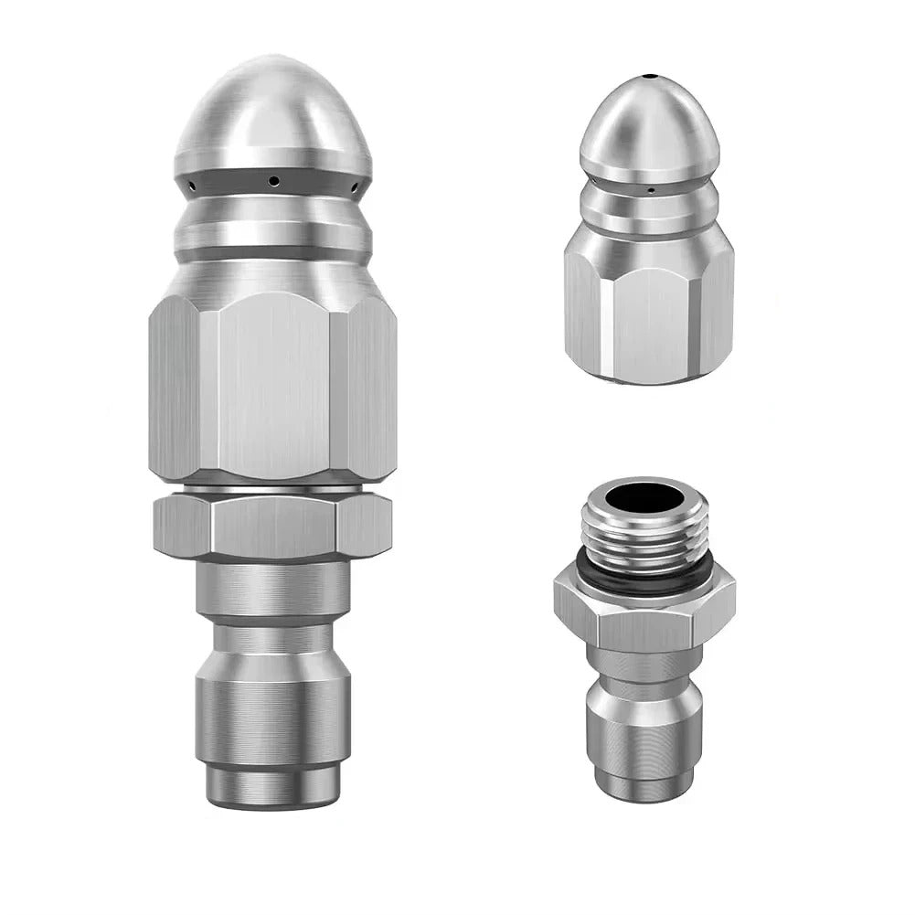 HIGH PRESSURE WATER DRAIN CLEANING NOZZEL 1/4" QUICK CONNECT