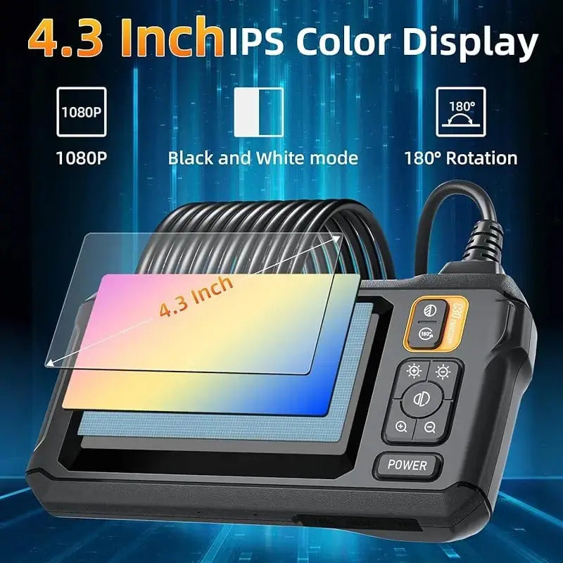 DUAL ENDOSCOPE CAMERA WITH 4.3" IPS SCREEN 1080P 5M