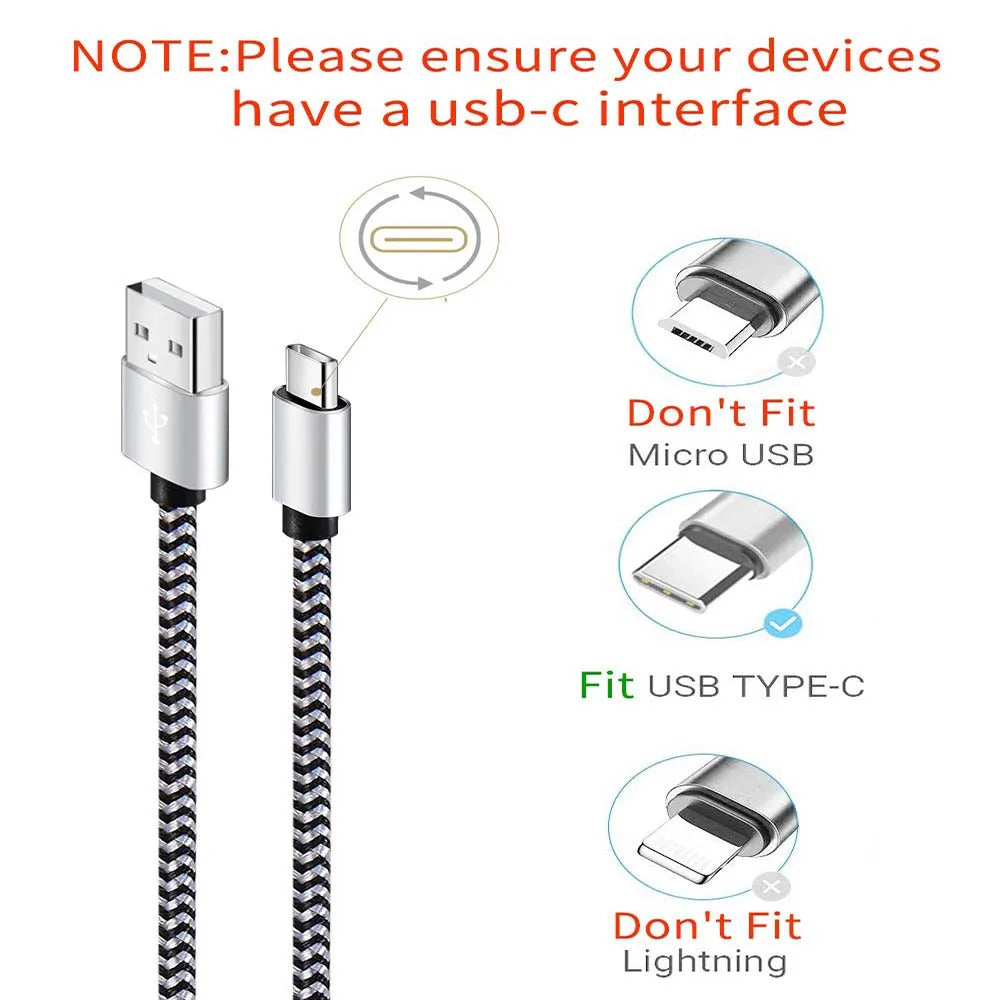 3 PACK USB - USB TYPE C BRAIDED CABLES