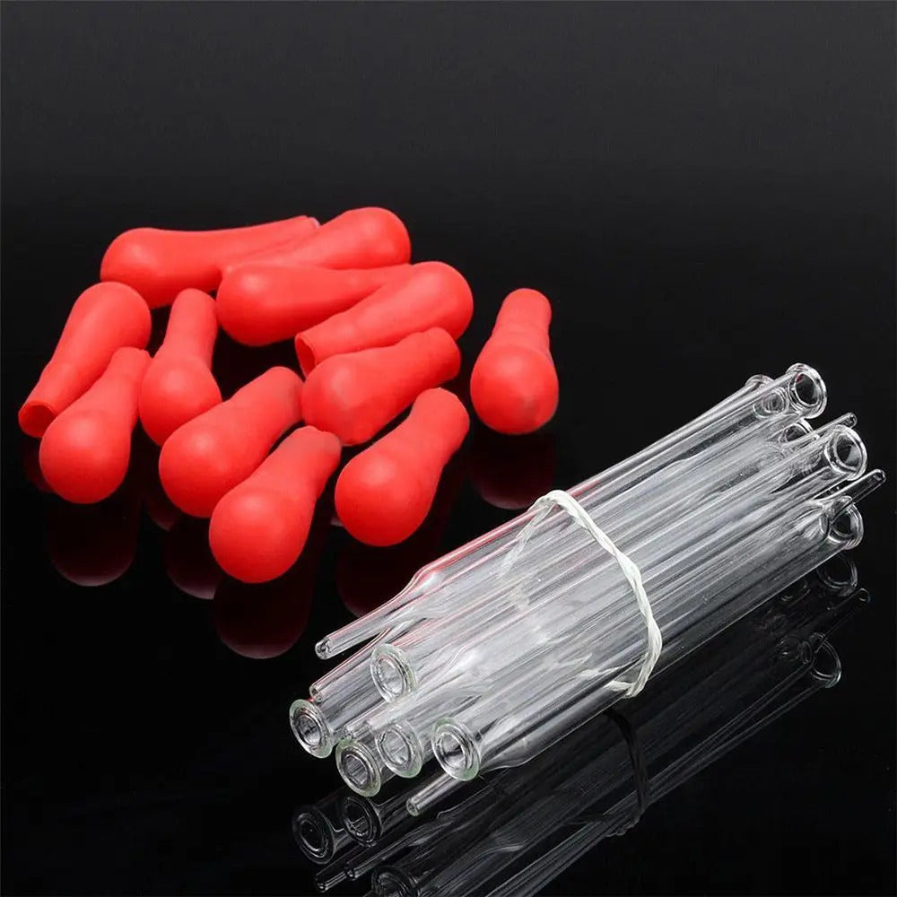 5 x GLASS 10ml PIPETTE RUBBER FILLER BULB
