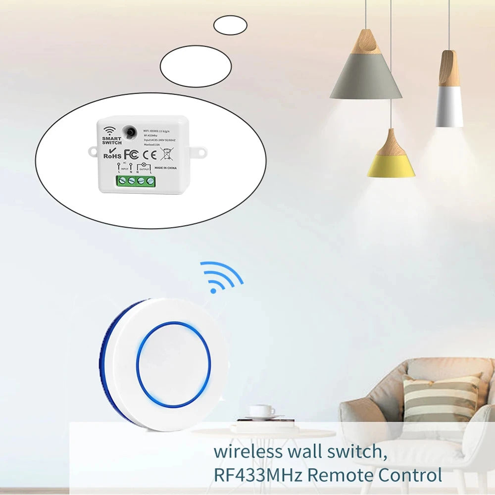 WIRELESS REMOTE CONTROL LIGHT SWITCH 22V 10A 433MHz