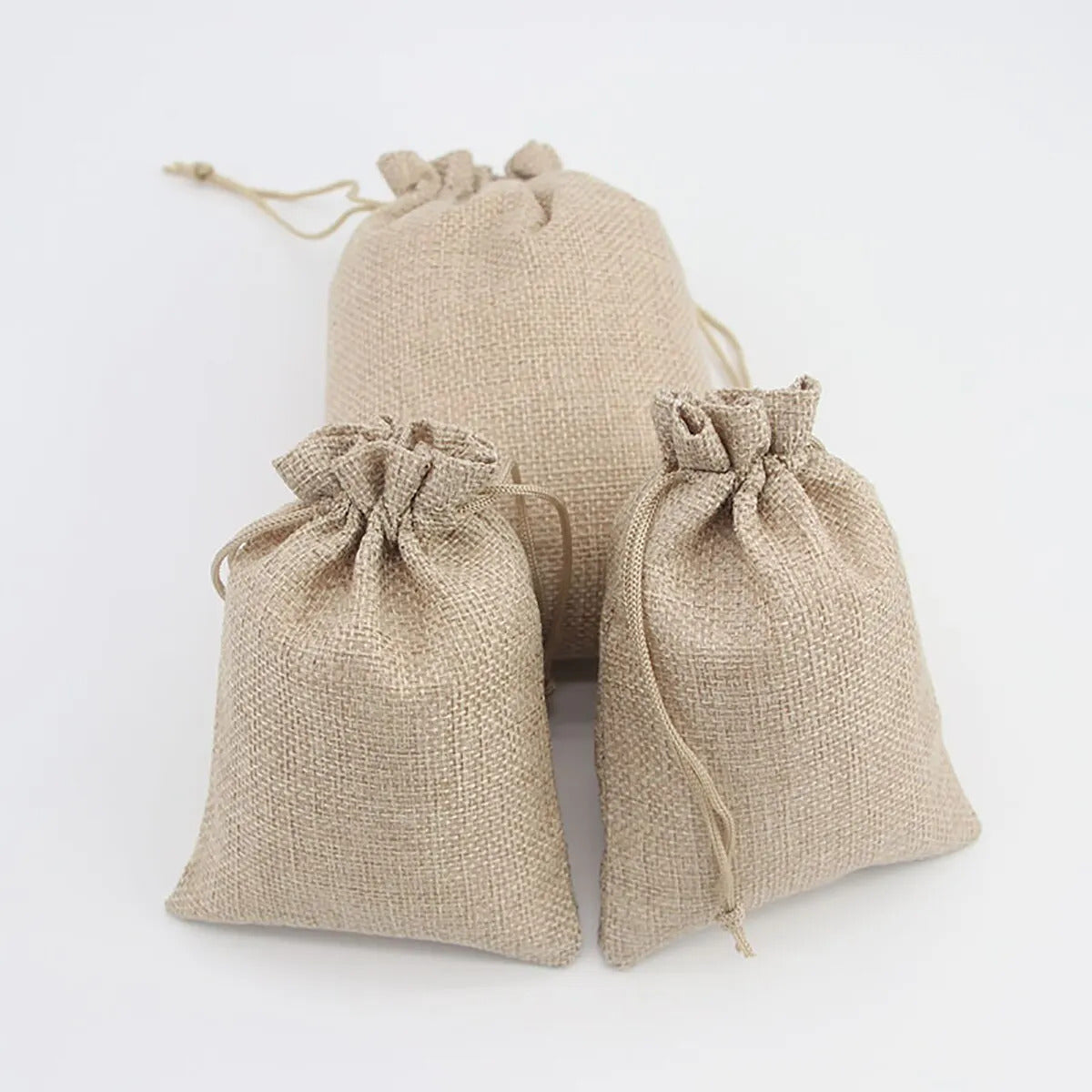 15 x COTTON HEMP GIFT BAGS 15mm x 20mm