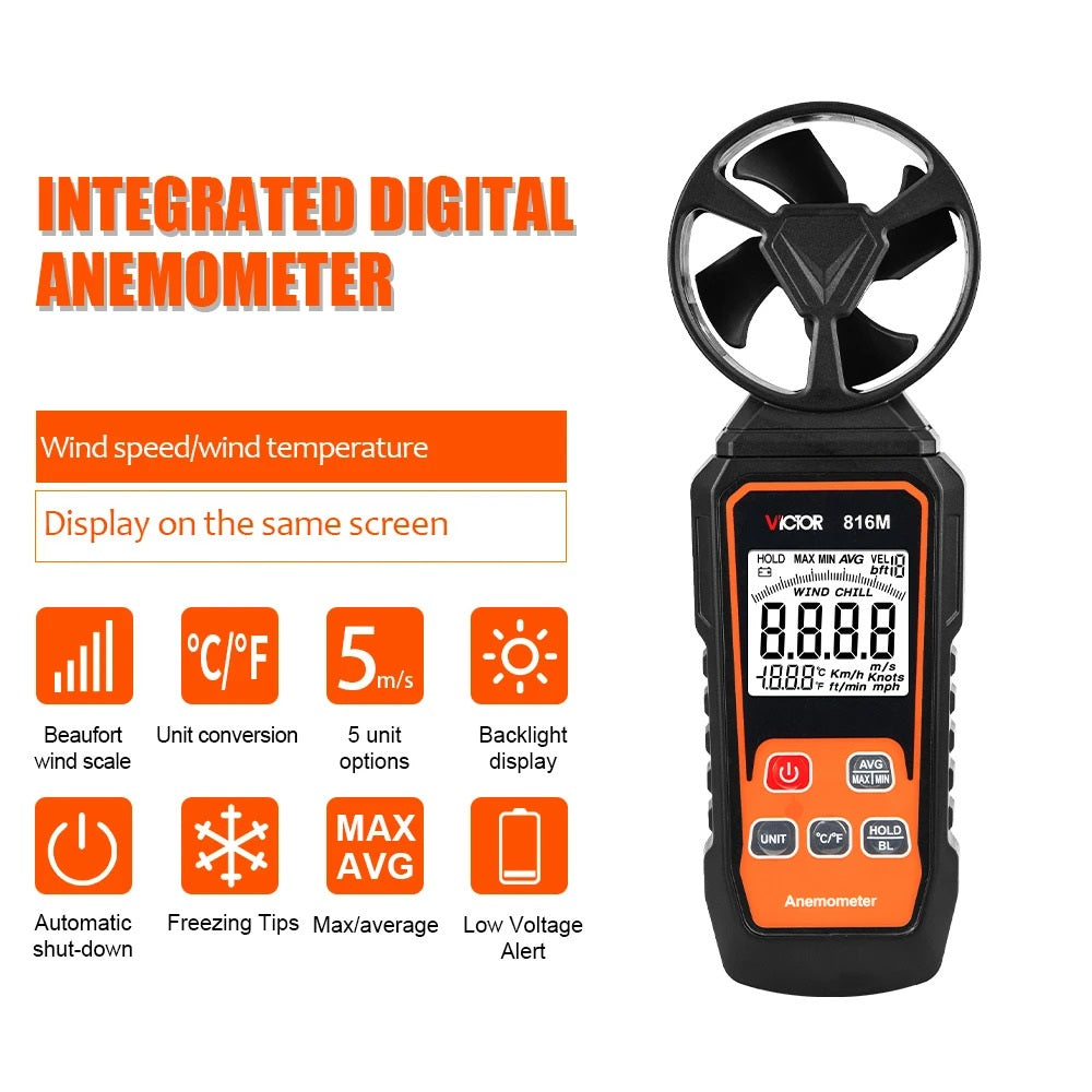 DIGITAL ANEMOMETER 0-45 M/S WIND SPEED METER