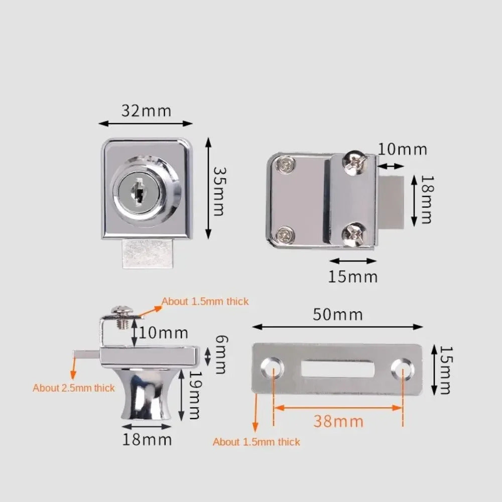 GLASS DOOR LOCK DOUBLE & SINGLE