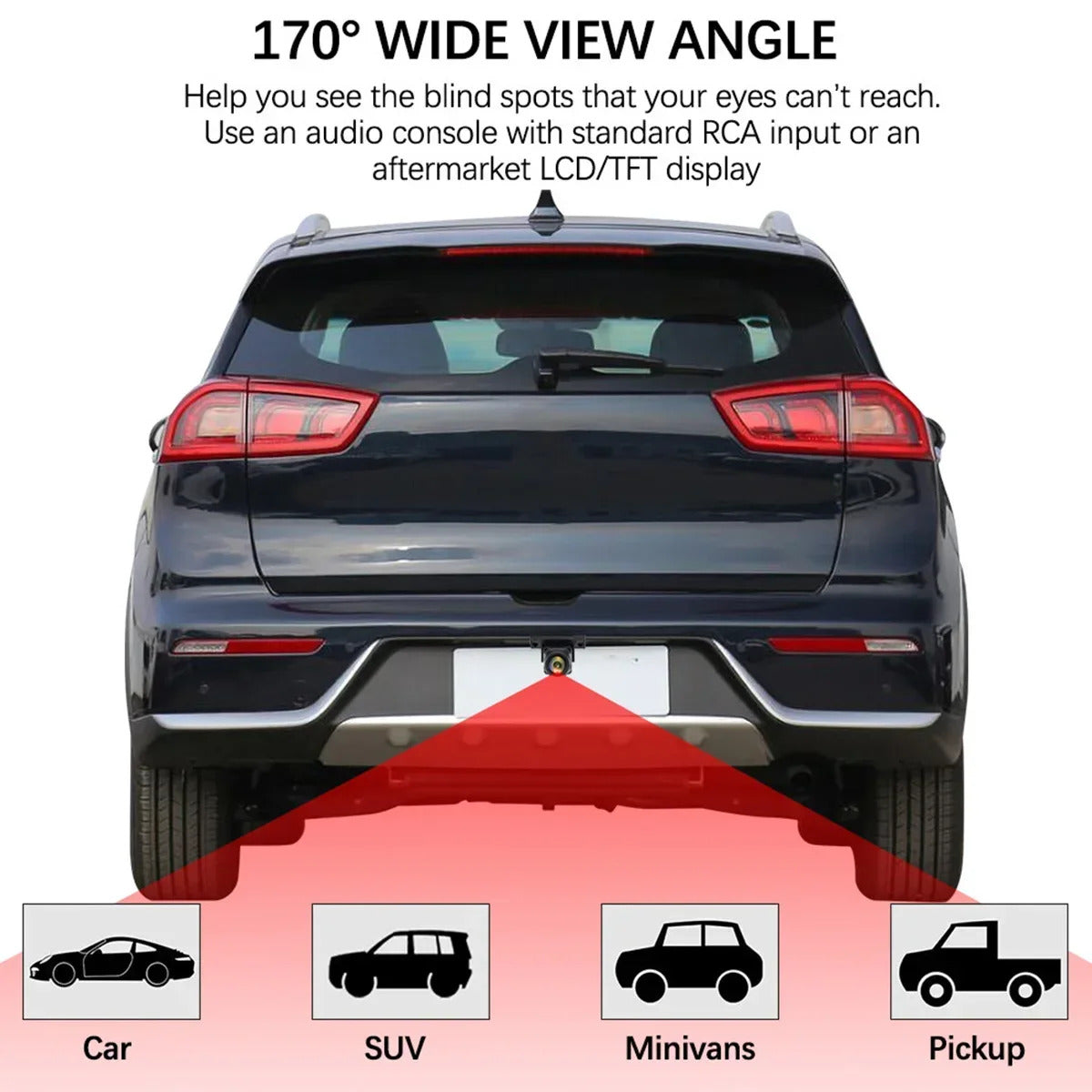 1080P CAR REAR VIEW CAMERA 170° WIDE ANGLE