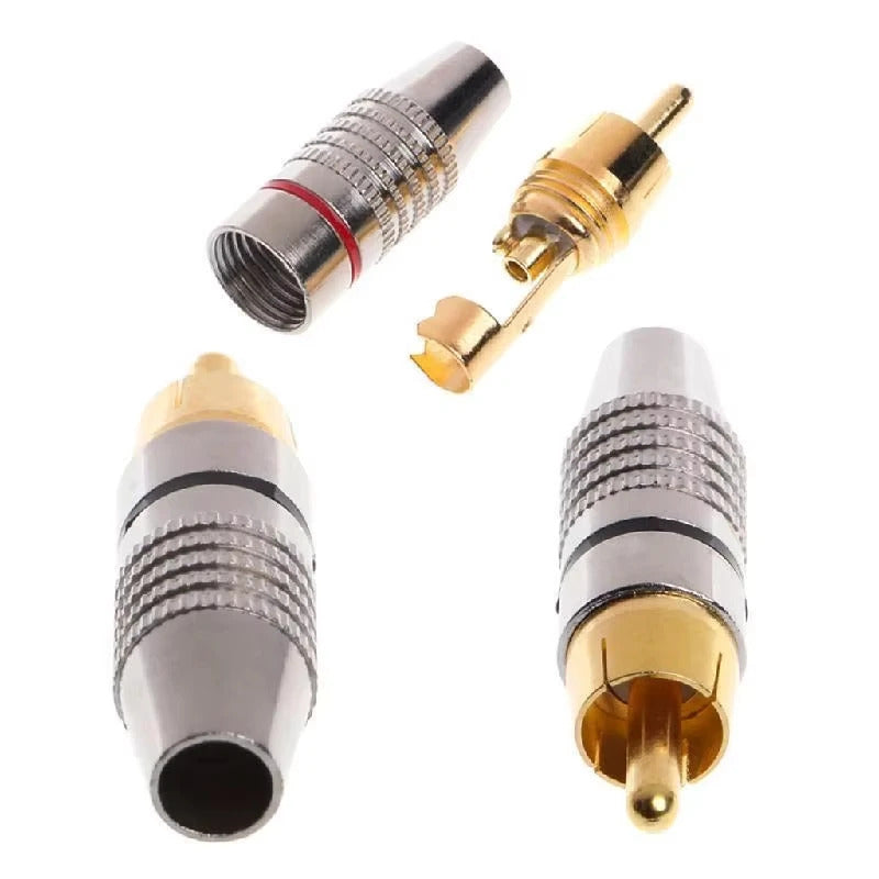 10 x METAL MALE RCA PLUGS