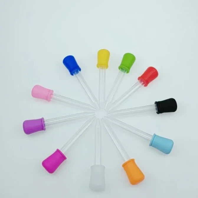 10 x 5ml SILICONE PLASTIC PIPETTES COLOURED DROPPER