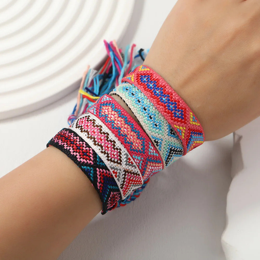 12 x BOHEMIAN NEPAL WOVEN FRIENDSHIP BRACELETS – ADJUSTABLE STRING BRACELETS 05
