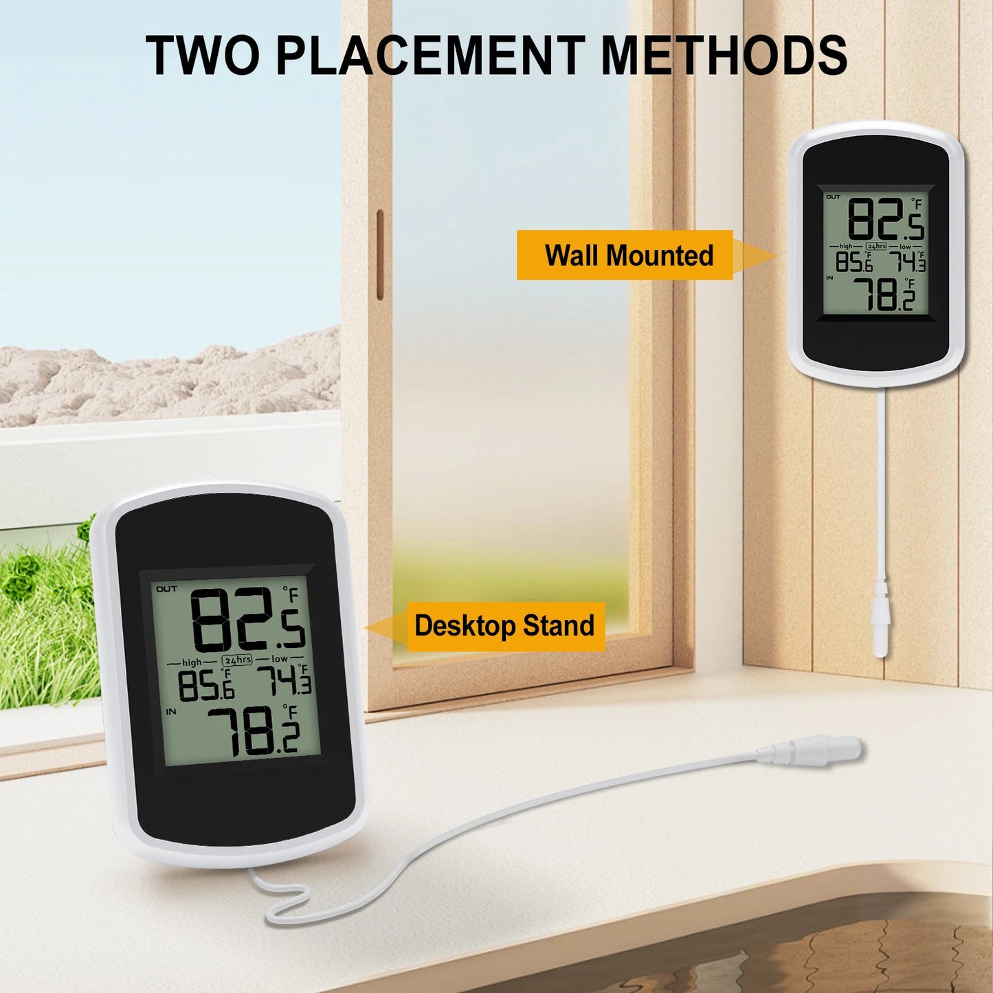 BIG SCREEN DIGITAL POND / AQUARIUM DUAL TEMPERATURE MONITOR, THERMOMETER.