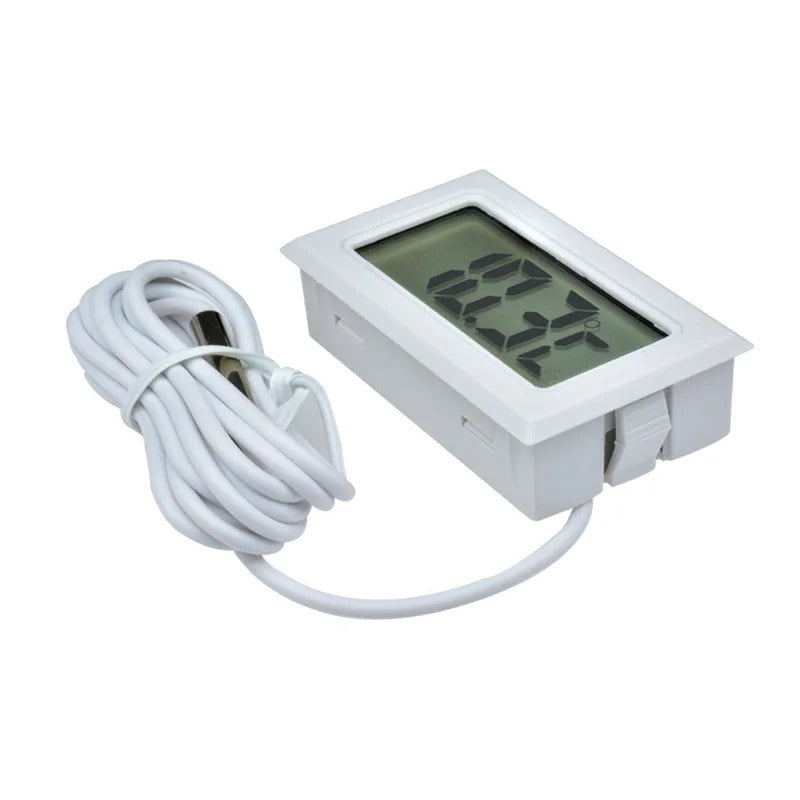 LCD RECESSED HYGROMETER WITH PROBE - BLACK or WHITE