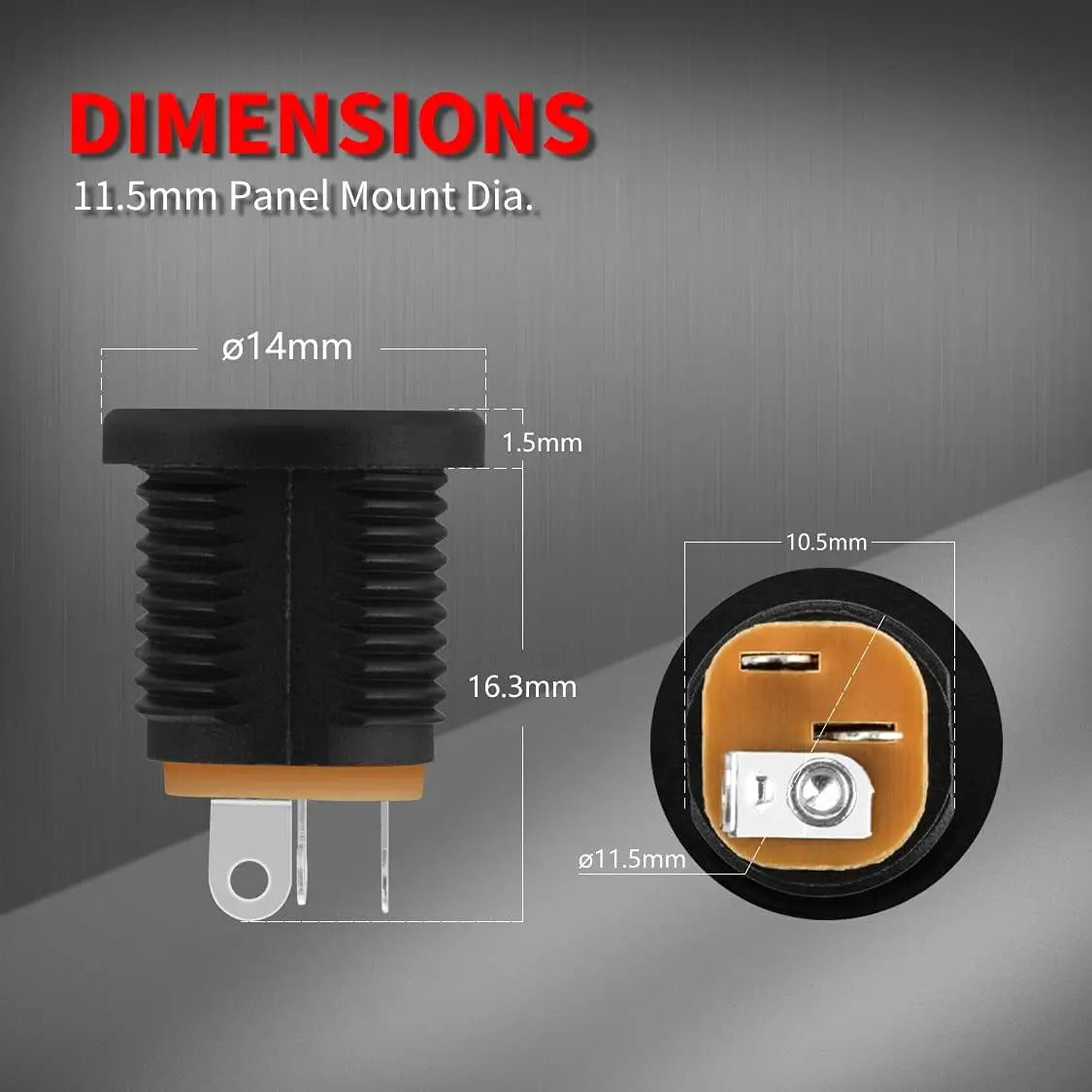30 x 2.1mm BARREL JACK 5.5x2.1mm FEMALE DC PORT
