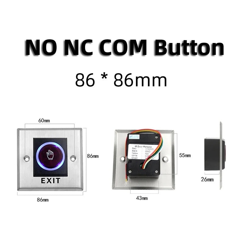 NO TOUCH EXIT SWITCH DOOR RELEASE STAINLESS STEEL