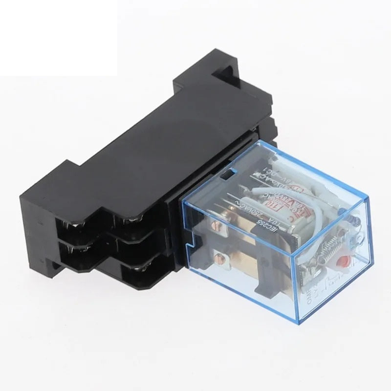 12V 24V 240V DC AC 10A 8PIN COIL POWER RELAY & SOCKET BASE DPDT