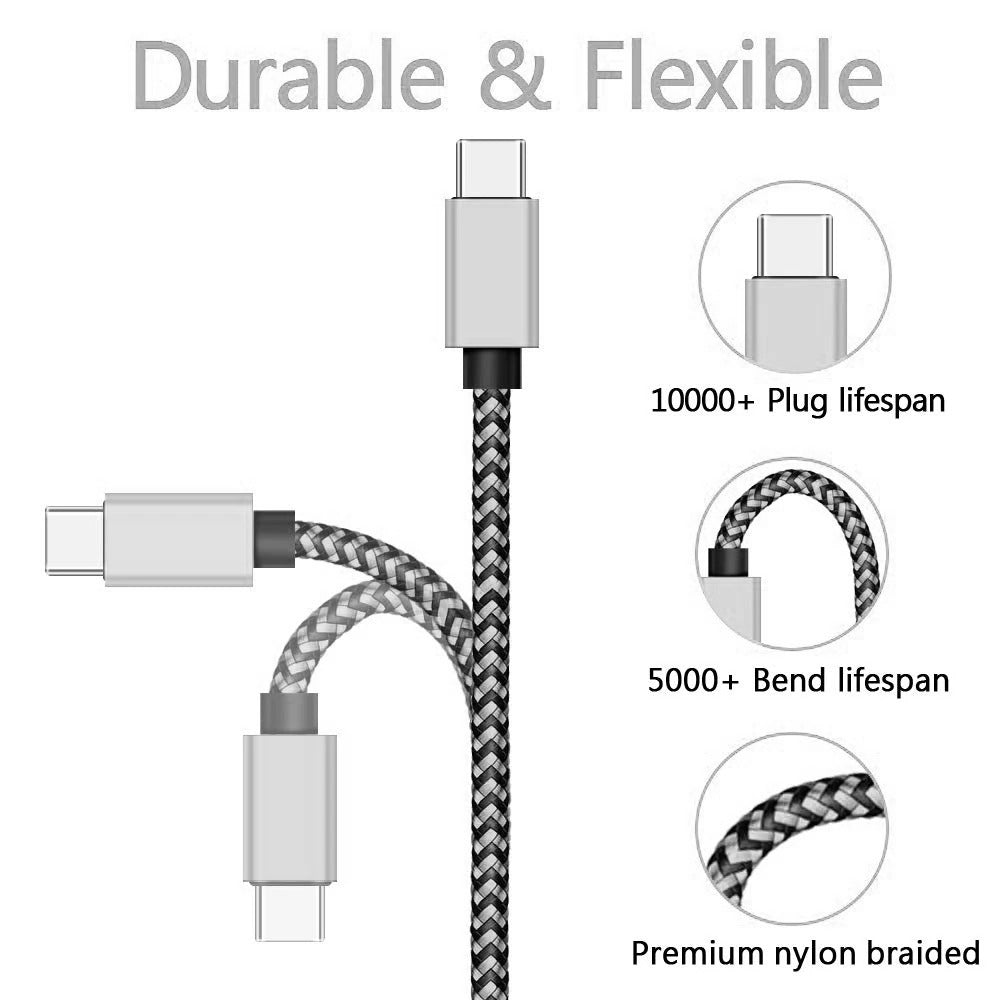 3 PACK USB - USB TYPE C BRAIDED CABLES