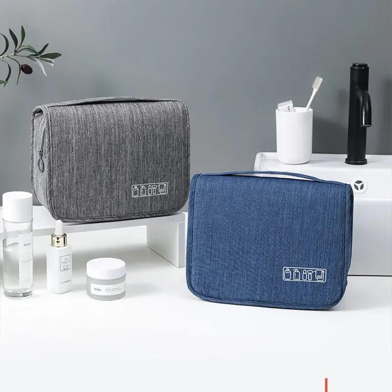 PORTABLE TOILETRY WASH BAG BLACK GREY BLUE