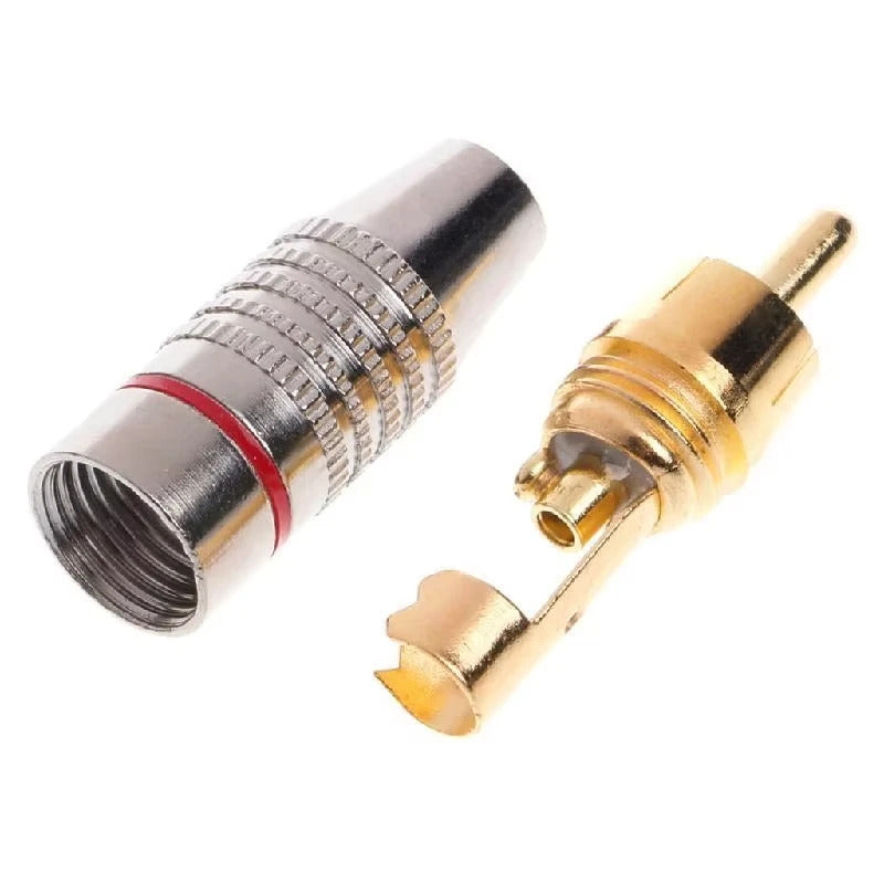 10 x METAL MALE RCA PLUGS