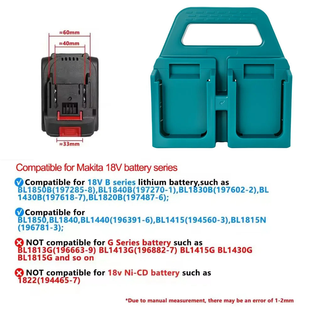 4 x MAKITA 18V BATTERY HOLDER STORAGE RACK