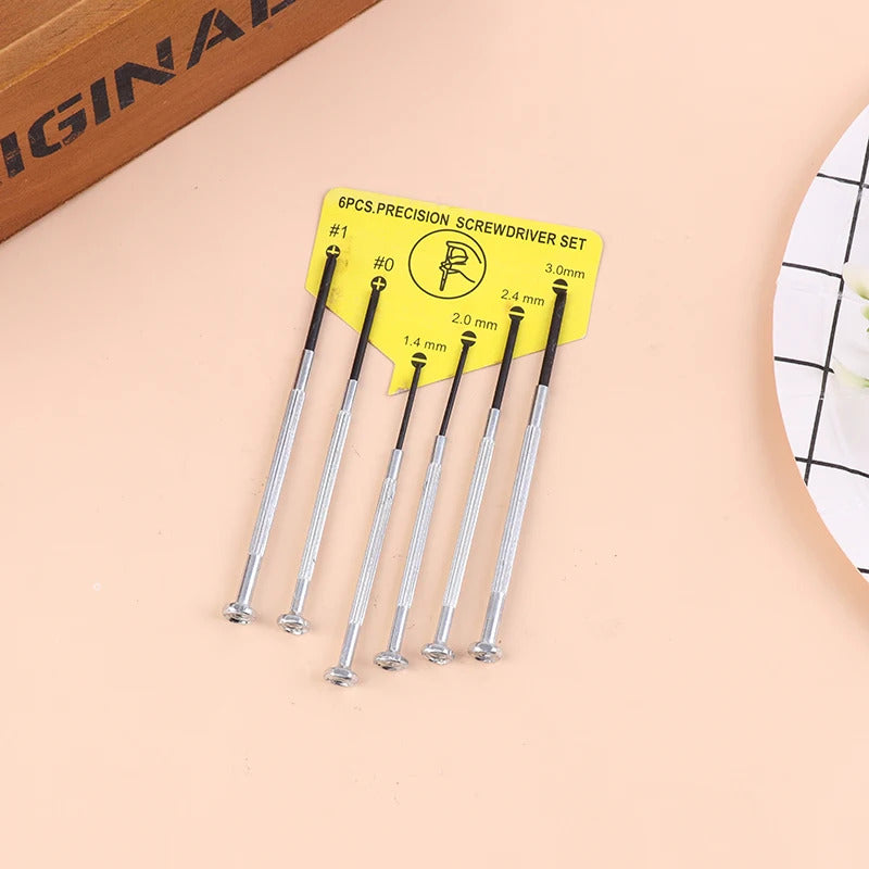 6 x MINI GLASSES SCREWDRIVER SET