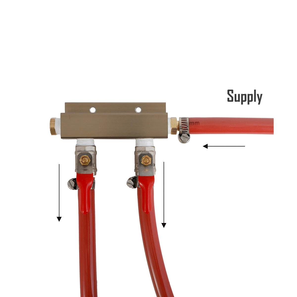 AIR / CO2 DISTRIBUTOR MANIFOLD WITH BALL VALVES