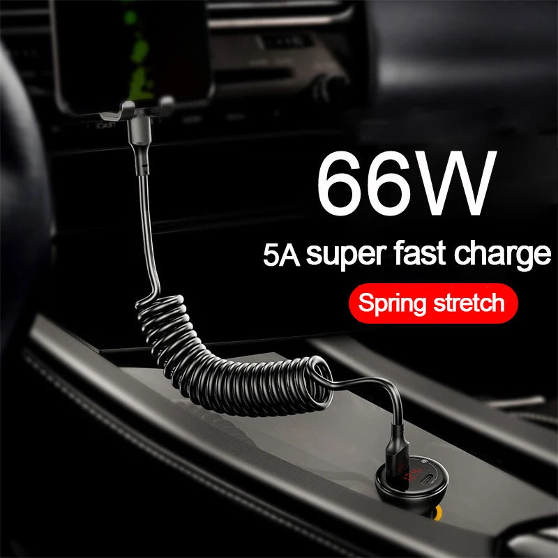 USB TYPE A - C OR C - C SPRING WIRE CHARGER 1M