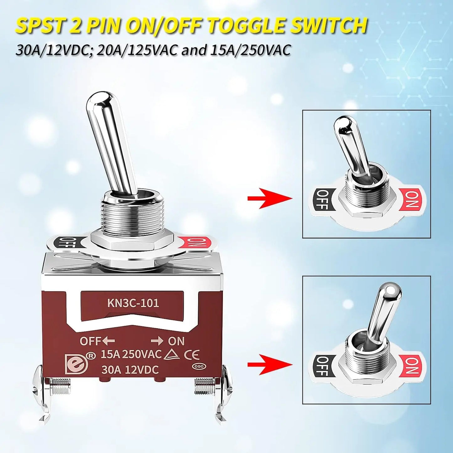 2 x ON OFF WATERPROOF MARINE TOGGLE SWITCH