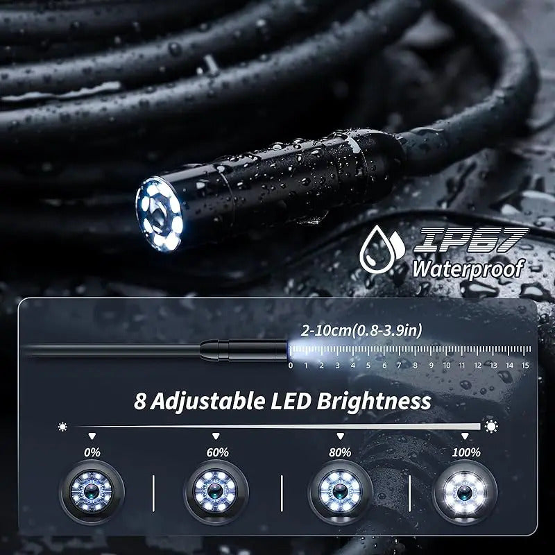 DUAL ENDOSCOPE CAMERA WITH 4.3" IPS SCREEN 1080P 5M