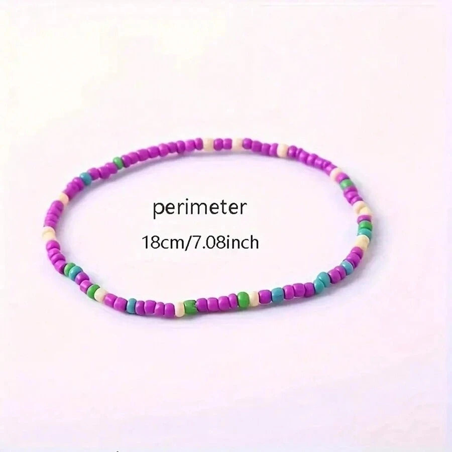 17 x COLOURFUL BOHO BEADED BRACELET SET – ELASTIC STACKABLE STRETCH BRACELETS 01