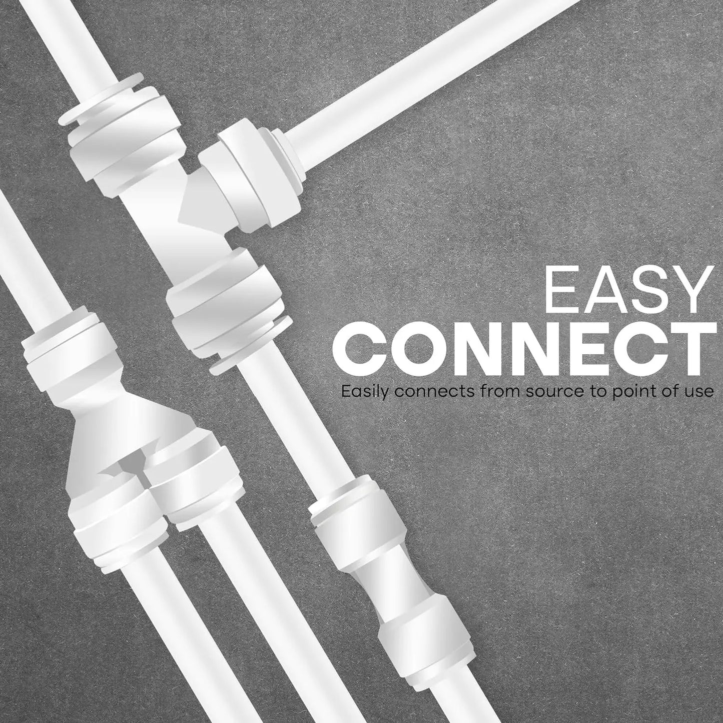 8 METERS OF 6mm RO UNIT PIPE WHITE 1/4"