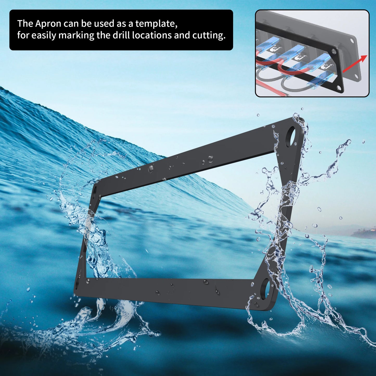 6 GANG SWITCH PANEL 12V, RED & BLUE LED