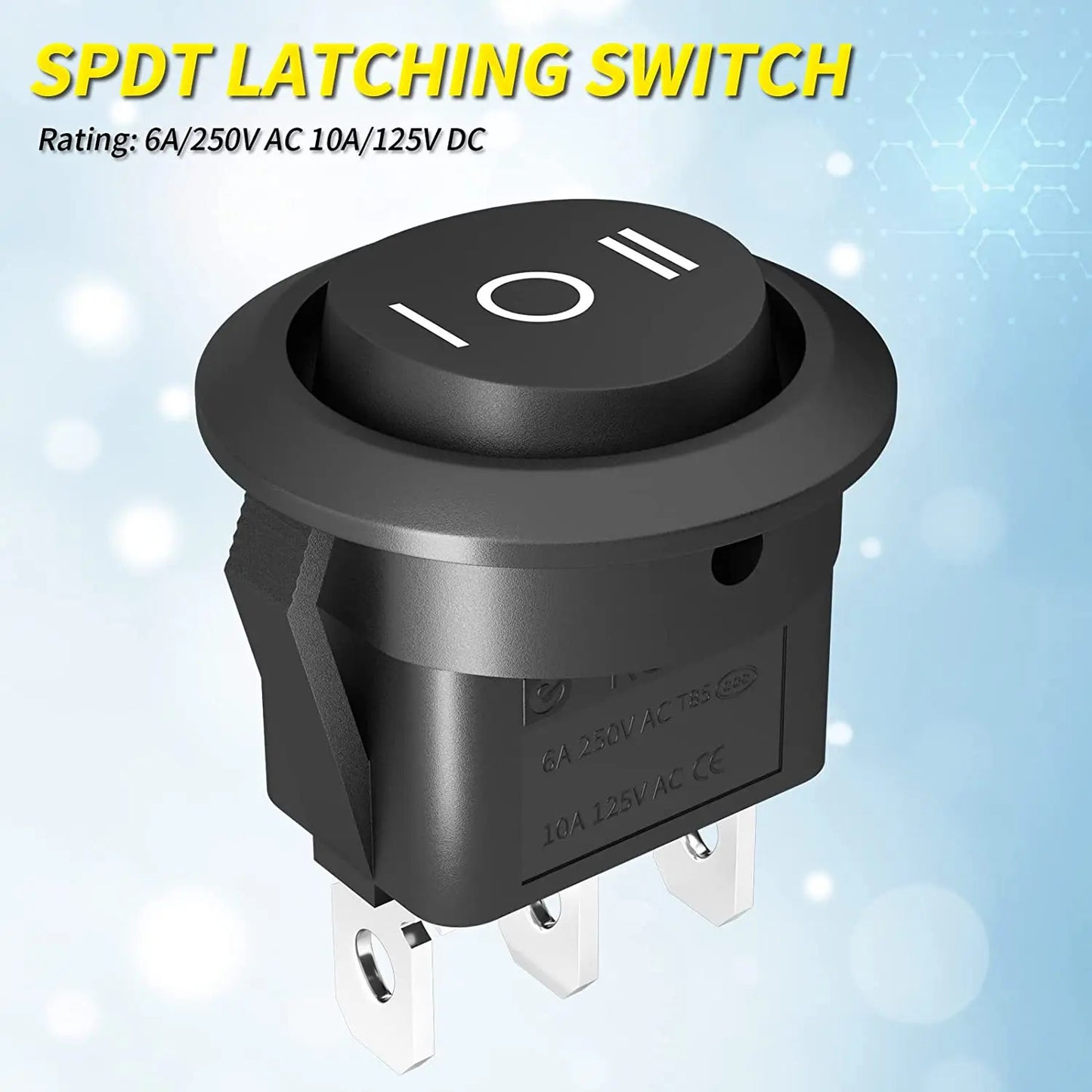 5 x ROUND ON OFF ON 3 POSITION ROCKER SWITCH SPST 12V