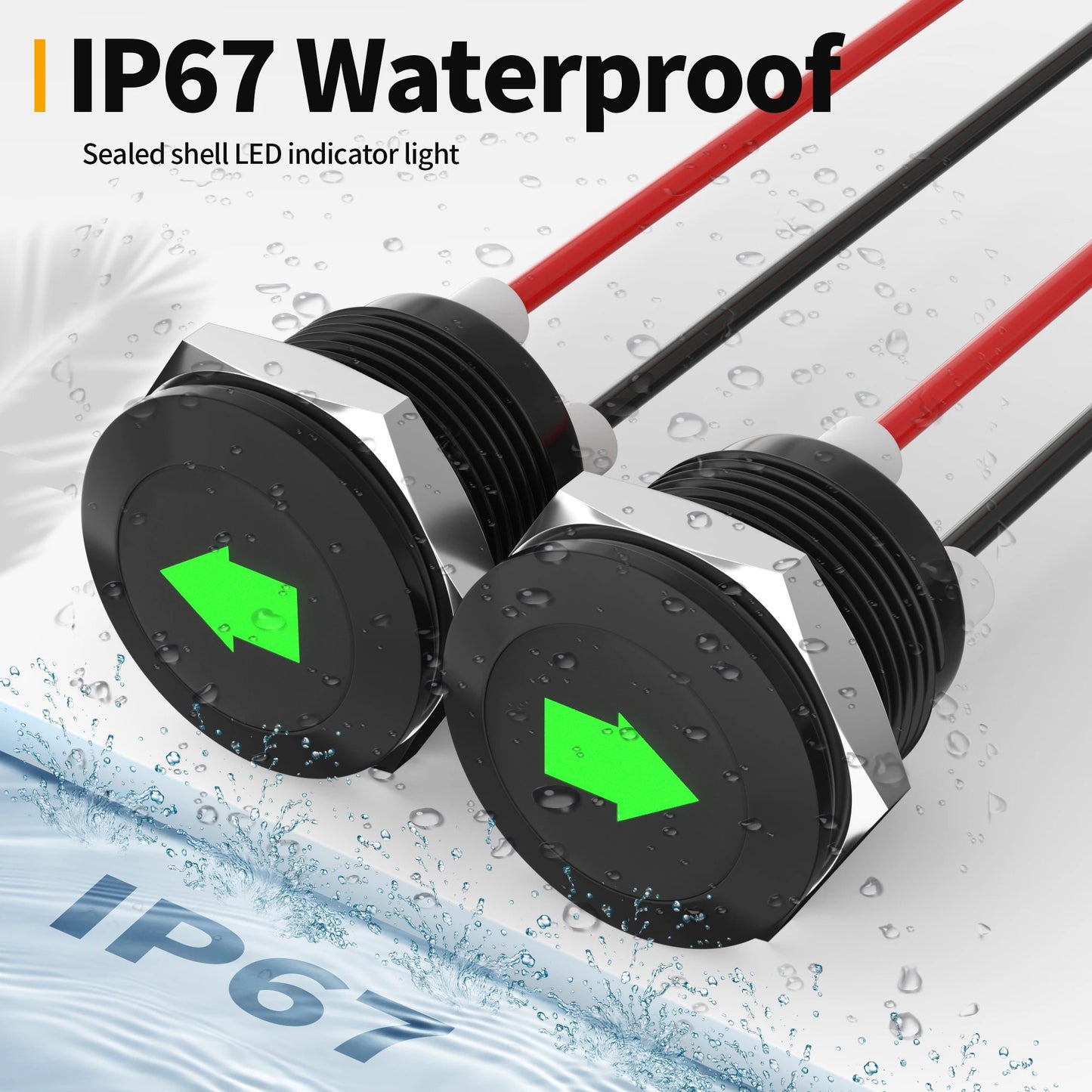 2 x 12mm LED INDICATOR ARROW LIGHTS 12V