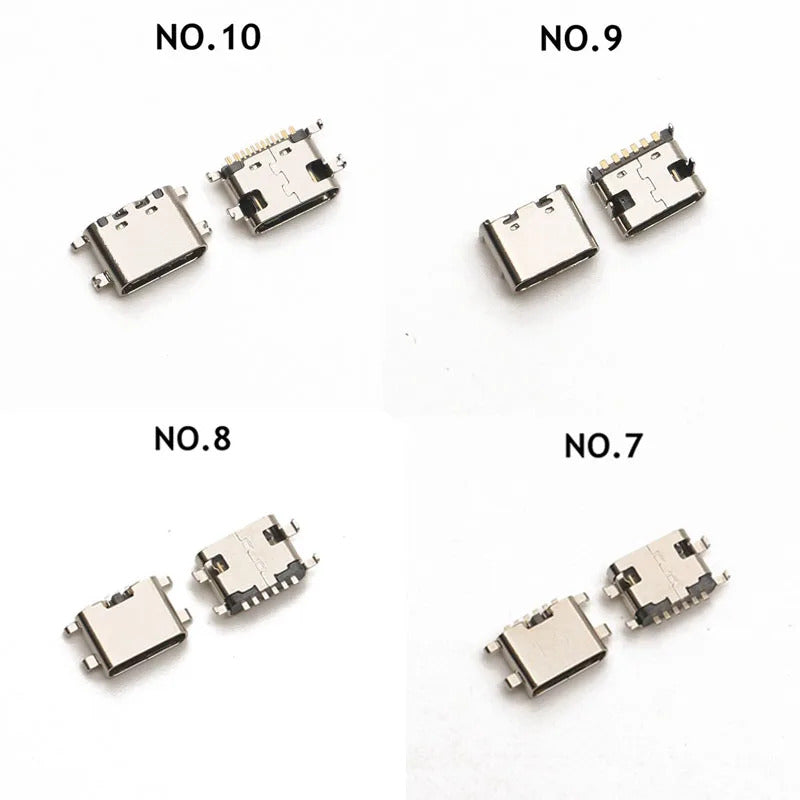 100 x TYPE C USB CHARGING DOCK CONNECTORS PCB MIX 10 TYPES