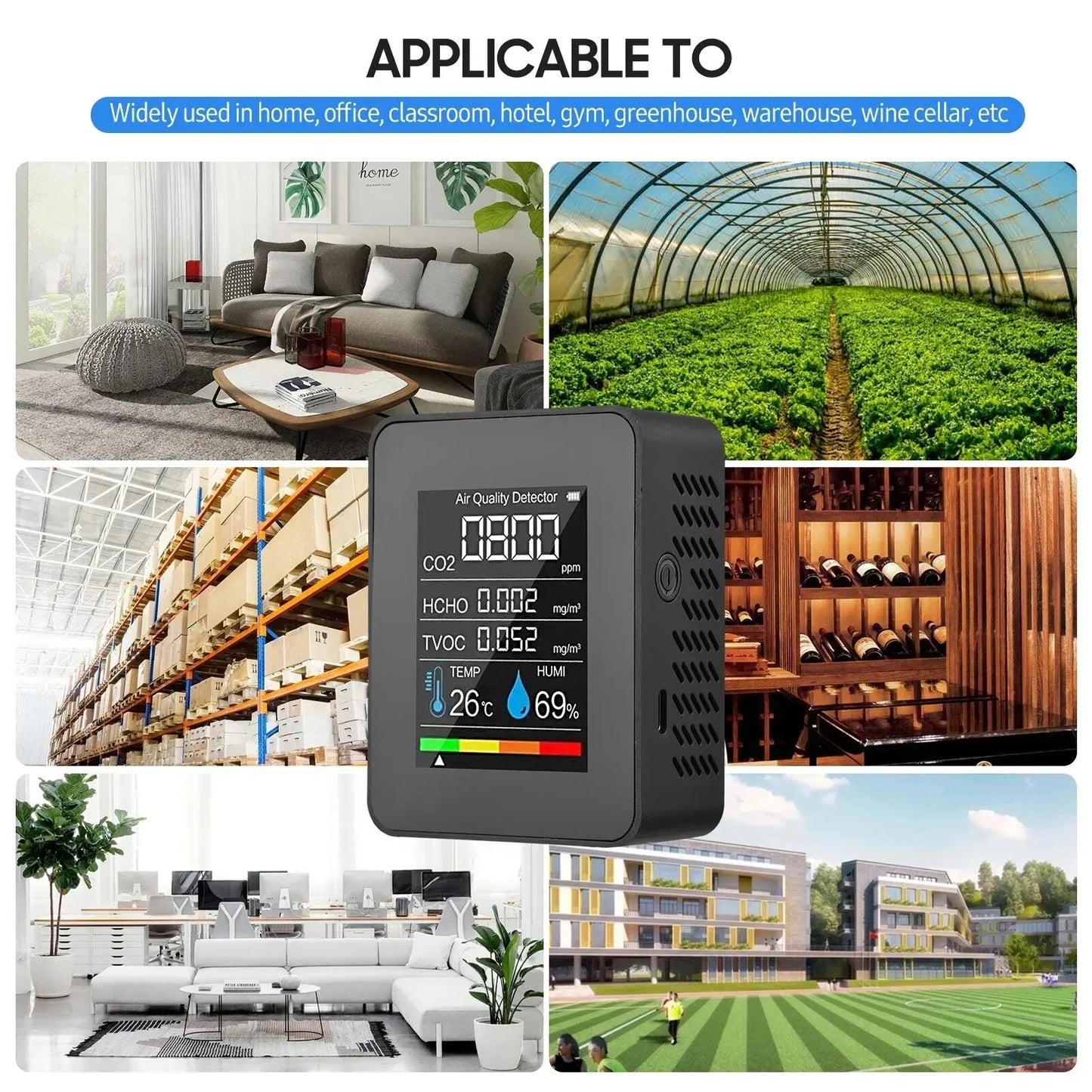 5 IN 1 TEMPERATURE HUMIDITY CO2 METER