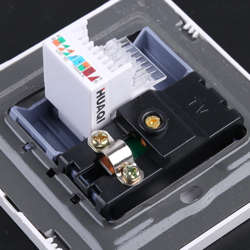 RJ45 & TV CONNECTION FACEPLATE NETWORK